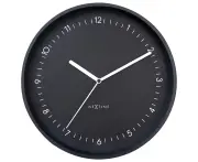 NeXtime Berlin Glass Analogue 30cm Hanging Wall Clock Decor Silent Sweep Black