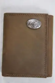 ZEP PRO Southern Mississippi Golden Crazy Horse Leather trifold Wallet Tin Box