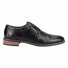 Hush Puppies David Mens MEMORY FOAM Smart Casual Leather Double Monk Shoes Black