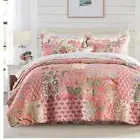 Soft Reversible Bohemian Cotton Quilt - 3-Piece Bedding Set for California King