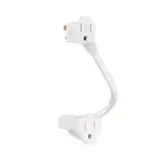 1 PIGGYBACK SHORT WHITE, 3 PRONG EXTENTION CORD, PERFECT FOR USE ON POWER STRIPS