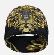 NWT $179 CAMILLA "SHADOWS OF ARMADA" BLACK GOLD BAROQUE BOHO SCARF HEAD WRAP