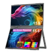 UPERFECT Dual Laptop Screen Extender 15.6" FHD Folding Stacked Portable Monitor