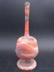 Hand Blown Orange Swirl Glass Bottle Vase Vintage