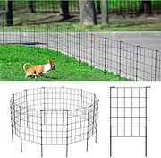 [OUSHENG] 35ft Decorative Garden Fence Fencing, Rustproof Metal Wire Border Animal Barrier for Dog, Flower Edging for Yard Patio, Grid, Black