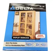 Delta Full Size Woodworking Plans #80-138 Display Bookcase Glass Doors