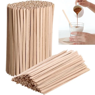 Meanplan 3000 Pcs Wooden Coffee Stirrers 7.5 Inch Disposable Stir Sticks Birc...