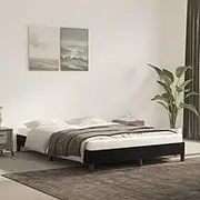 Bedroom Furniture Bed Frame Without Mattress Black 137x187 cm Double Velvet