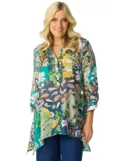 [Fella Hamilton] Lolli 3/4 Sleeve Shark Bite Blouse in Multi