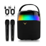 Karaoke Machine for Adults Kids with 2 Wireless Microphones, Portable Handhel...
