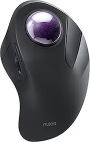 Nulea Wireless Trackball Mouse Rechargeable Ergonomic Design Index Finger Control with 5 Adjustable DPI 3 Device Ports Compatible for PC, Laptop, iPad, Mac, Windows, Android