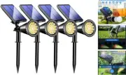 800 Lumens Solar Spot Lights Outdoor,4 Pack 18 LEDs Solar Warm White-4 Pack