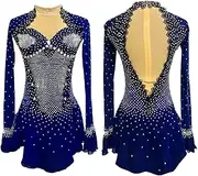 [Zagitova] Ice Figure Skating Dress for Girls with Shiny Rhinestone Women Graceful Breathable Competition Dance Outfit