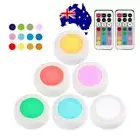 LED Puck Light Under Cabinet RGB Wireless Remote Closet Shelf Lighting