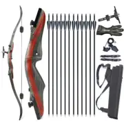 20-50lbs 62" Recurve Bow Wooden Riser Takedown Limbs Archery American Hunting