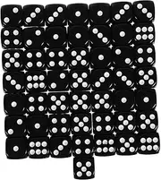 PHENOFICE 50pcs Sided Dice Acrylic Dice for Table Games Party Activities Board Games Reliable for Gatherings Fun