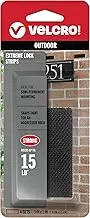 VELCRO Brand Extreme Lock Mounting Strips with Adhesive. Water and UV Resistant, Holds 15 lbs. 4 Sets 3 x 1 Inch, Black. Powerful Attachment for Signage, Electronic Devices Indoors or Outdoors