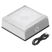 LED Light Base Groove Display Stand, Light Base for 3D Crystal Party, Silver