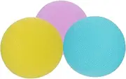 LAPYAPPE 3Pcs Hand Grip Therapy Balls Silicone Stress Relief Squeeze Balls for Finger Strength Training for Hand Exercise Muscle Tension Relief Yellow Purple Blue
