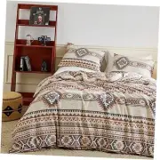 Vintage Aztec Duvet Cover Queen 100% Cotton Queen (90 in x 90 in) Retro Aztec