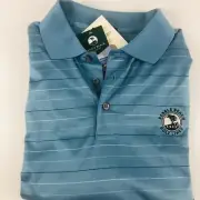 Pebble Beach Resorts Men's XL Golf Shirt Teal Blue Made in Italy Lightweight NWT