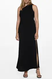 MANGO Asymmetric Dress in Black at Nordstrom, Size 6