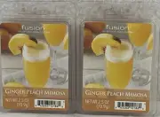 Fusion Wax Melts "Ginger Peach Mimosa" Highly Scented 2 Packs of 2.5 oz Each