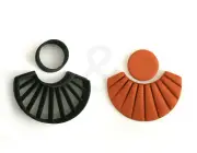 Polymer clay cutter Set of 2 | Semicircle clay cutter with Detailing |
