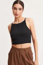 Black Singlet Top Sleeveless - Size S, Women's Singlet