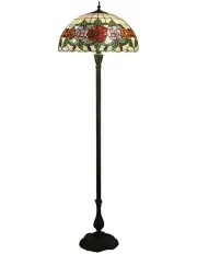 [G&G Bros] Red Rose Tiffany Floor Lamp