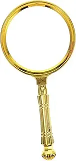 Elderly Magnifier Comfort Grip Portable Metal Magnifying Glass Plated Design