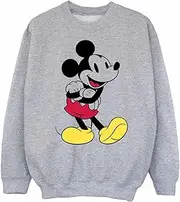 [Disney] Boys Classic Mickey Mouse Sweatshirt (UK Size: 7-8 Years) (Sports Grey)