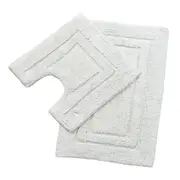 2pc Renee Taylor Tufted Bath/Contour Mat Set Cotton 2200GSM Toilet/Shower Vapour