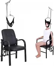 Cervical Traction Device，Neck Traction， Neck Traction Devices,Medical Cervical Traction Exerciser Pain Relief, Physical Therapy Orthopedic Chair(Black)