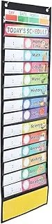 ARTIBETTER Dual Sided Classroom Pocket Chart with Pockets Daily Schedule Fixed Hanger Compact User Friendly Teaching Aid for Teachers