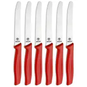 Boker 6pc 105mm Sandwich and Steak Knife Set - Red / Satin