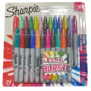 Sharpie Fine Permanent Marker Color Burst Assortment 24 Pack Pen Set