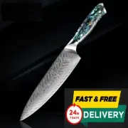 Chef Knife Knives Kitchen Cooking Damascus Steel Abalone Shell Handle Meat Knife