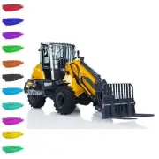 LESU 1:14 RC Hydraulic Fork Truck AT1050 Metal Wheeled Telescopic Arm Loader Car