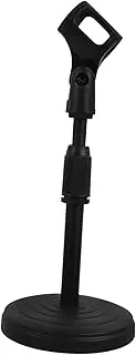 UPKOCH Adjustable Desktop Microphone Stand with Mic Clip Compact Table Mic Clip Stand for Live Streaming Recording Speech and Conference Use Flexible Height for Various Microphones