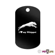 I Love My Whippet Engraved Keychain GI Tag dog v2 english Many Colors