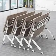 YQMHEZ Folding Conference Table, Foldable Meeting Table with Wheels, Ightweight Events/Office Desk, Conference Table Foldable Meeting for Training Rooms(60cm/23.6in)