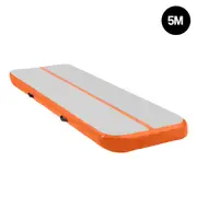 5m x 1m Air Track Inflatable Tumbling Mat Gymnastics - Orange Grey