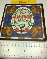 HARPOON BREWING CO of BOSTON MA, "HARPOON I.P.A." BEER COASTER VARIATION.