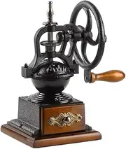 Manual Coffee Grinder, Wooden Coffee Bean Grinder with Cast Iron Hand Crank, Antique Design, Perfect for Home, Coffee Shop