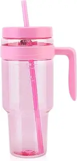 Cafezi 1.5L / 50oz Reusable Tumbler with Straw & Lid, BPA-Free Leakproof Tritan Drink Bottle with Time Markers, Wide Mouth Smoothie & Iced Coffee Cup – Ideal for Gym, Office, Camping & Travel