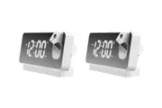 2Pcs Projection LED Digital Alarm Clock For Ceiling Loud Alarm Clock For Heavy Sleeper-White