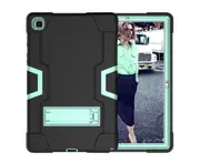 Heavy Duty 3 Layer Armor Full Body Protection Kickstand Shockproof Case forSamsung Galaxy Tab A7 10.4 2020 Model (SM-T500/T505/T507) -Black Mint Green