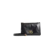 [BALENCIAGA] Monaco Nano Bag in Puffy Arena Lambskin Black