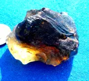 Libyan Desert Glass Meteorite Tektite impact specimen( 350 crt)Dark Brown Gem A+